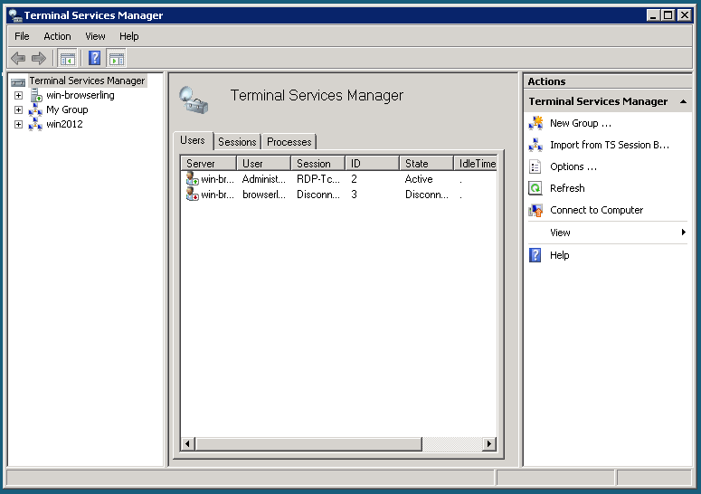 Windows server 2016 terminal services without domain